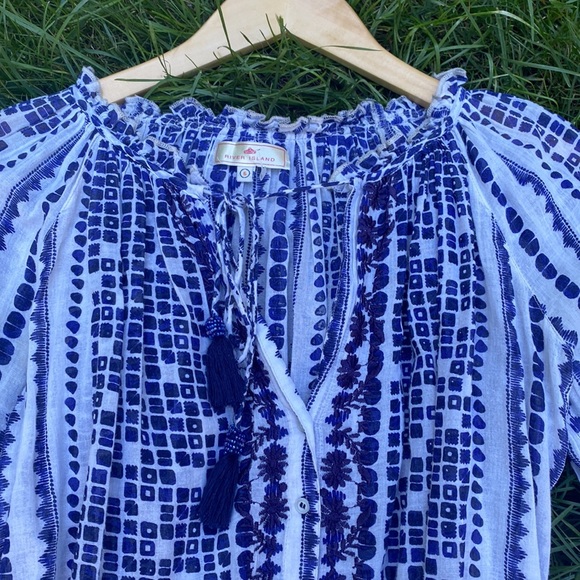 River island blue and white top size 6 - Picture 3 of 7